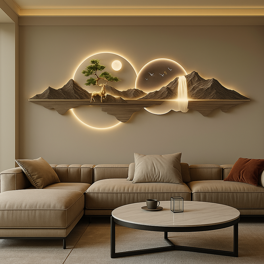 Lampe LED Cristal Paysage de Luxe – Éclairage Ambiance Unique 120 * 40 CM