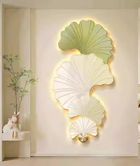 Modern porch living room decorative painting - Leaf glowing mural  60*120CM
